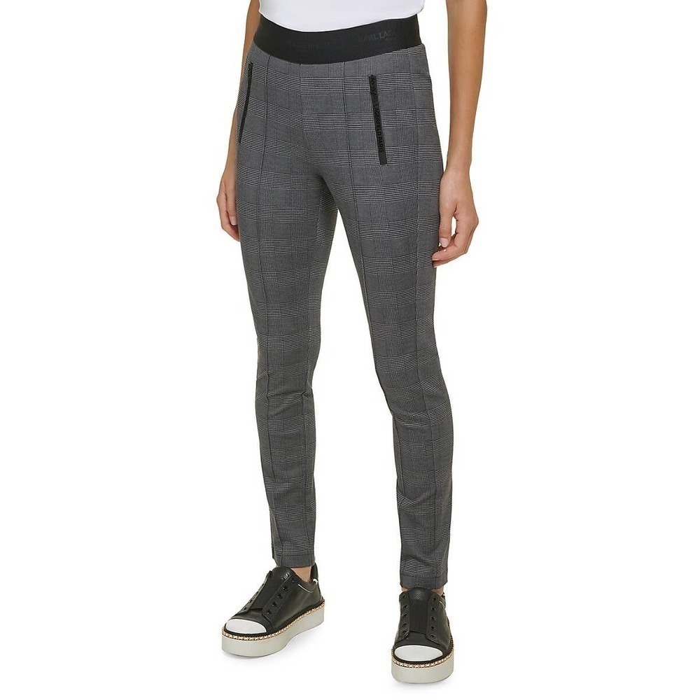 NWT KARL LAGERFELD PARIS‎ Plaid Ponte Pants Size Medium
